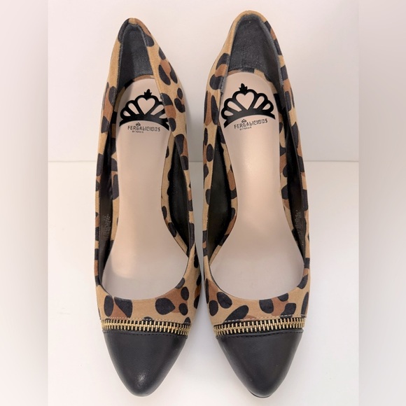 Fergalicious Leopard Print Stiletto Heels - Size 6 - Picture 5 of 11